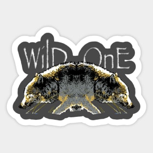 Wild One Timber Wolf Sticker